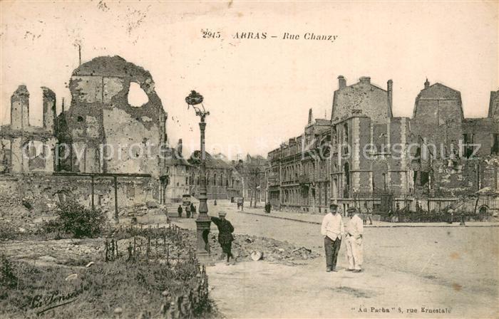 Arras Pas-de-Calais 62 Rue Chanzy apres le bombardement