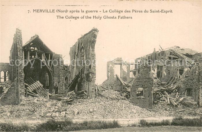 Merville 59 apres la guerre Le College des Peres du Saint Esprit