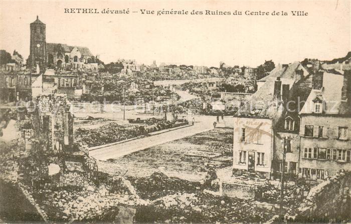 Rethel 08 Ardennes devaste Vue generale des Ruines du Centre de la Ville