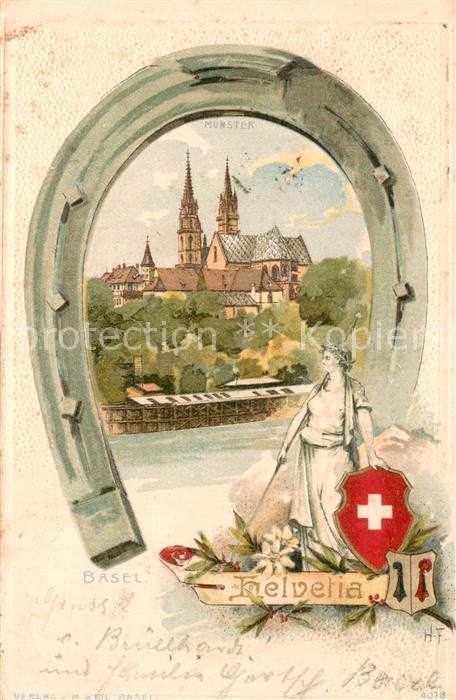 Basel BS Muenster mit Helvetia