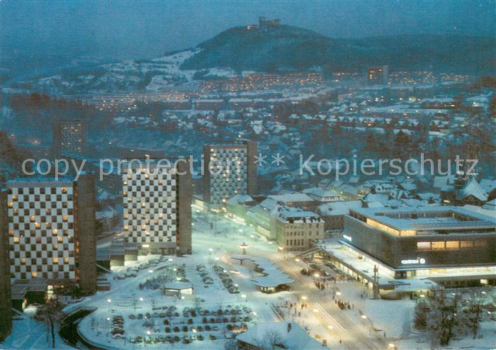 Suhl Thueringer Wald Blick vom Hochaus am Viadukt