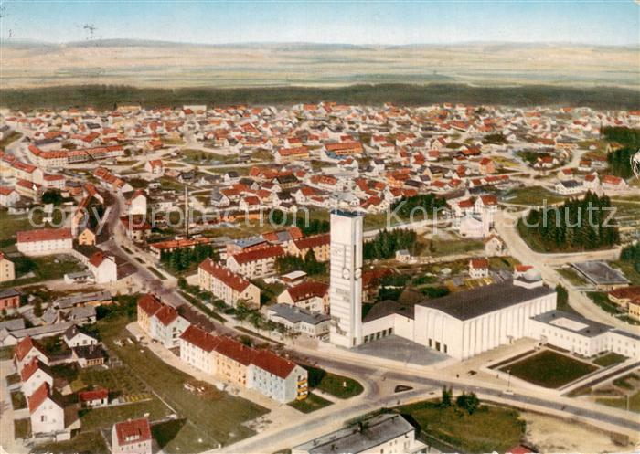 Neugablonz Fliegeraufnahme mit neuer Herz Jesu Kirche