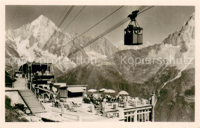 Chamonix Terrasse du Pavillon de Plan-Oraz et l Aiguille Verte Gondel