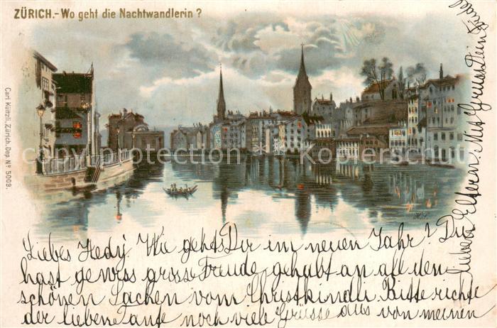 Zuerich ZH Teilansicht bei Nacht