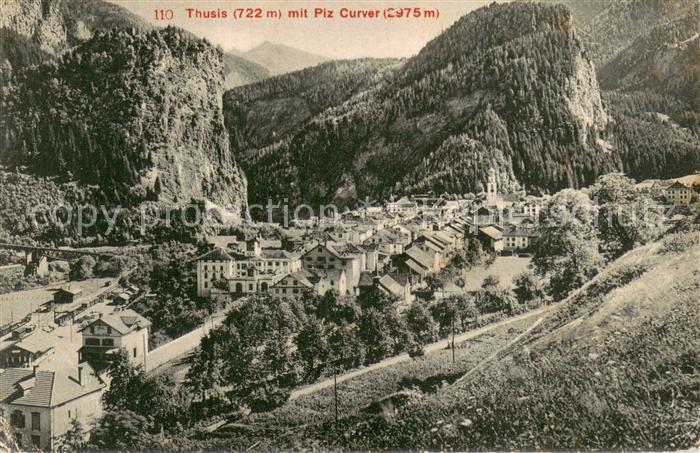 Thusis GR Gesamtansicht m. Piz Curver