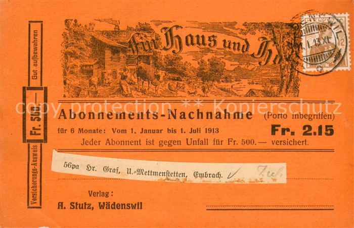 Embrach ZH Versicherungs-Ausweis Fr. 500