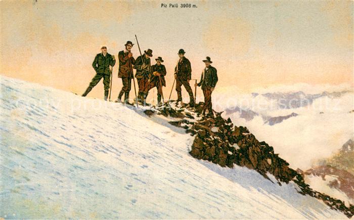 Piz Palue Gipfel Bergsteiger Alpen