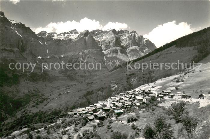 Albinen VS Panorama Blick gegen Schwarzhorn und Daubenhorn Walliser Alpen