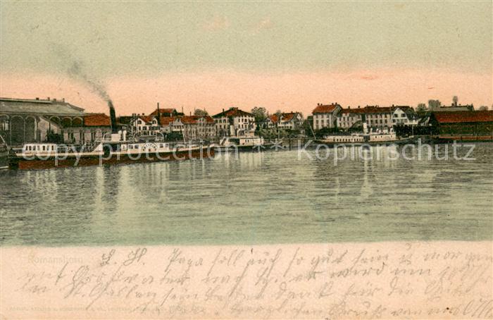 Romanshorn TG Ansicht vom Bodensee aus Dampfer