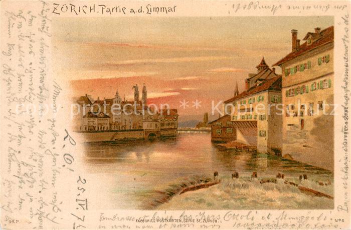 Zuerich ZH Partie an der Limmat