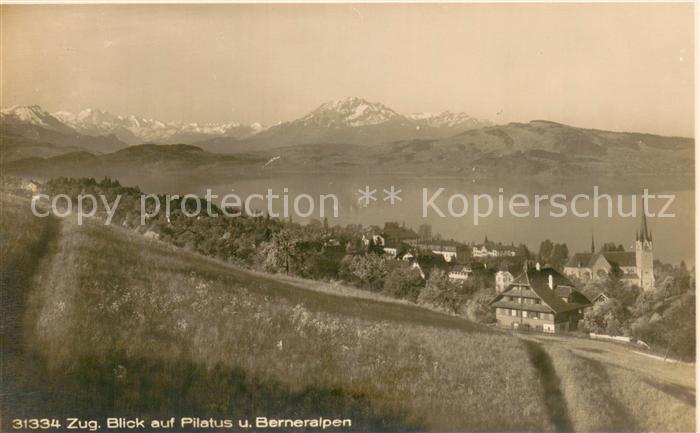 Zug  ZG Blick auf Pilatus und Berneralpen