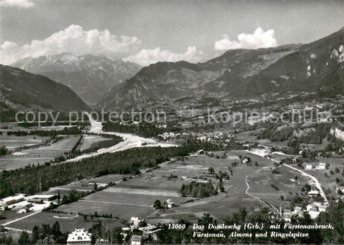 Domleschg GR mit Fuerstenaubruck Fuerstenau Almens und Ringelspitze Fliegeraufna