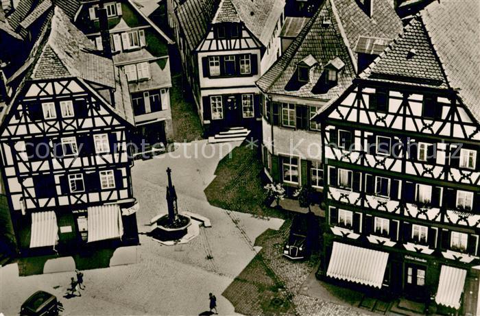 Mosbach Baden Blick vom Rathausturm Fachwerkhaeuser