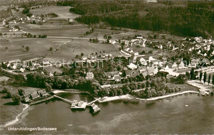 Unteruhldingen Bodensee Fliegeraufnahme Pfahlbauten