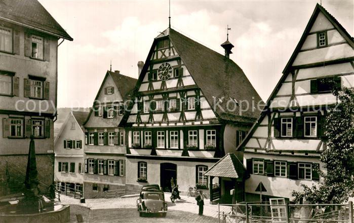 Altensteig Schwarzwald Am Rathaus Fachwerkhaeuser