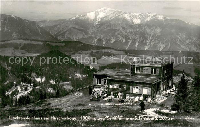Semmering Niederoesterreich Liechtensteinhaus am Hirschenkopf Schneeberg