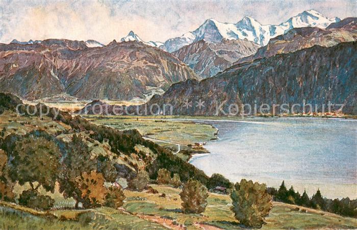 Beatenberg Thunersee BE Blick v. Schweizerhof Thunersee Bergkette