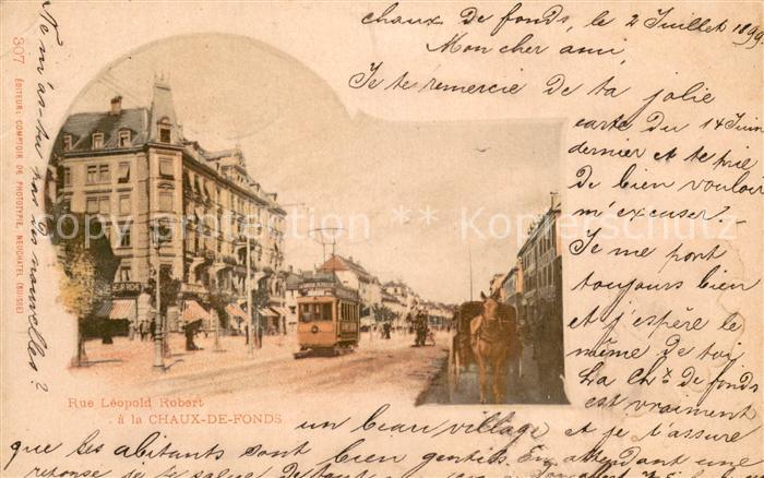 La Chaux-de-Fonds NE Rue Leopold Robert - Strassenbahn