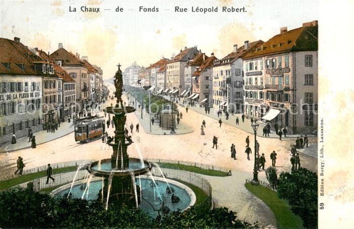 La Chaux-de-Fonds NE Rue Leopold Robert Strassenbahn