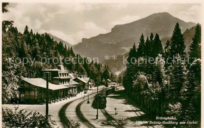 Bruenig BE Bruenigbahn Station Bruenig-Hasliberg m. Giebel