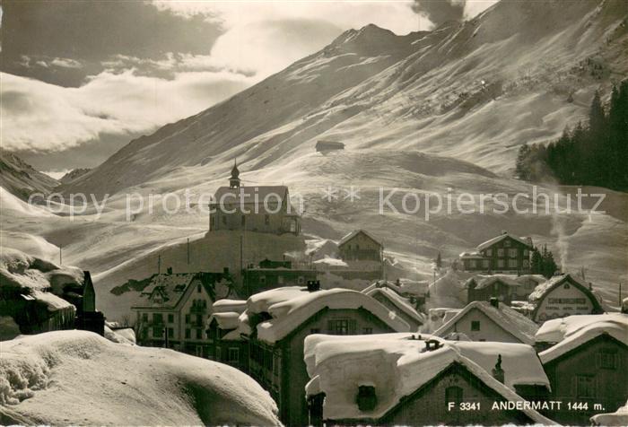 Andermatt UR Teilansicht Winter Schnee