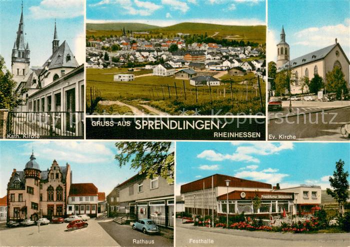 Sprendlingen Rheinhessen Ev. Kirche Festhalle Rathaus Kath. Kirche