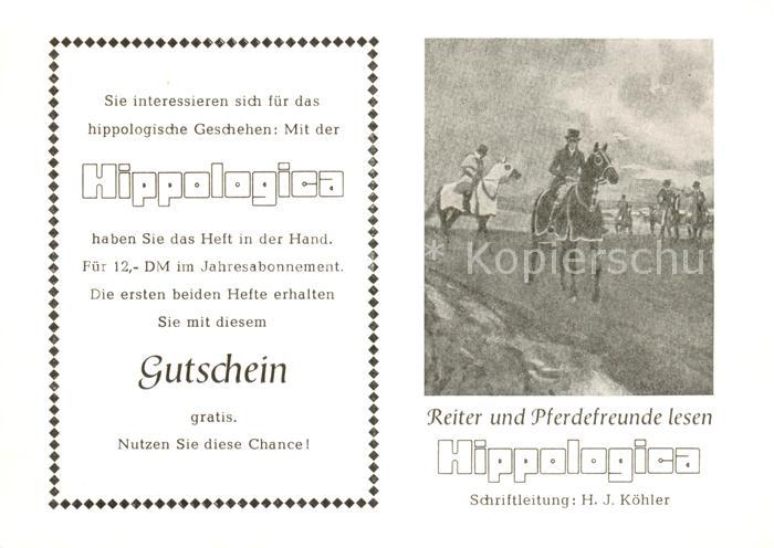 Verden Aller Gutschein-Karte Jahresabonnement Hippologica Reiten Pferde