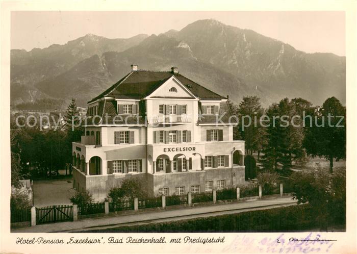 Bad Reichenhall Hotel-Pension Excelsior Aussenansicht m. Predigtstuhl