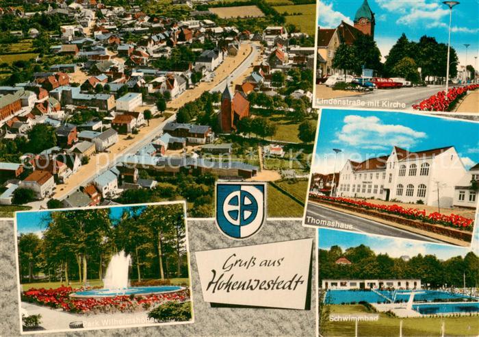 Hohenwestedt Fliegeraufnahme PArk-Wilhelmshoehe Schimmbad Thomashaus Lindenstras