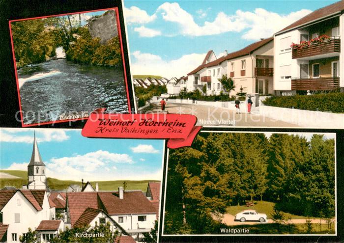 Horrheim Bachpartie Kirche Waldpartie