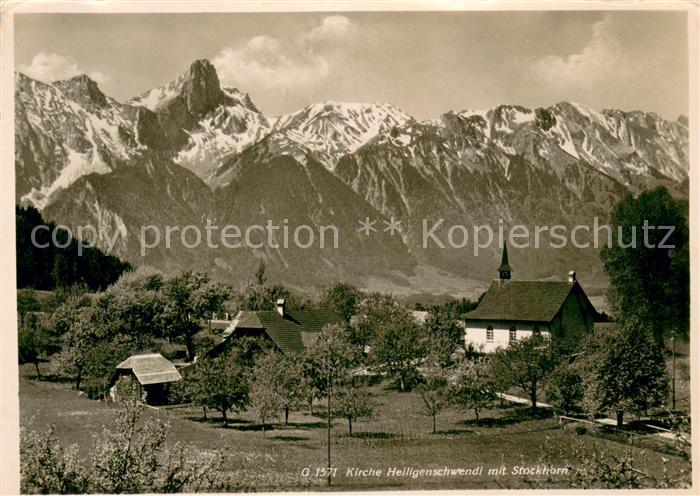 Balterswil Kirche Heiligenschwendi m. Stockhorn