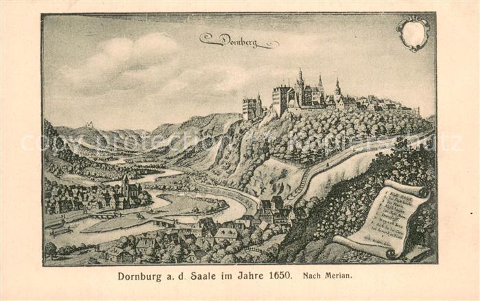 Dornburg Saale Im Jahre 1650 Zeichnung