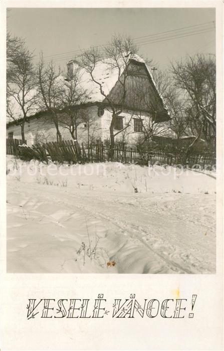 Porschitz Porici Haus im Schnee Winter Aussenansicht