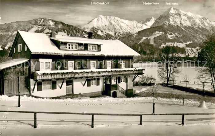 Langenwang Fischen Pension Torfisch Aussenansicht Winter-Schnee m. Entschenkopf