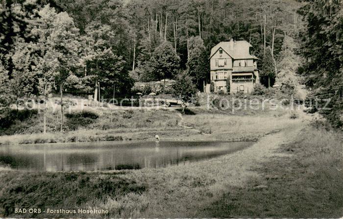 Bad Orb Forsthaus Haselruhe Aussenansicht m. Weiher
