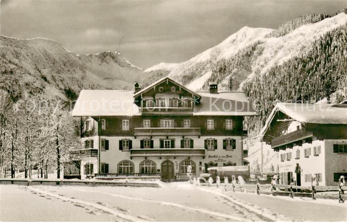 Geitau Gasthaus zur roten Wand m. Aiplspitze Winter Schnee