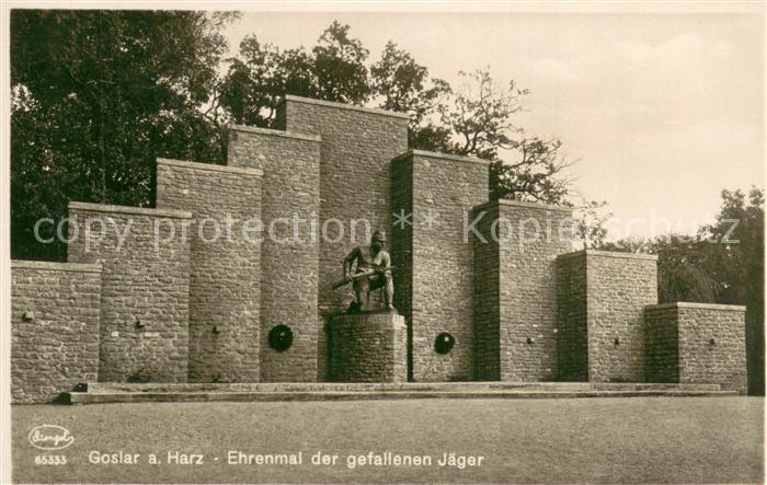 GOSLAR Harz Niedersachsen Ehrenmal d. gefallenen Jaeger