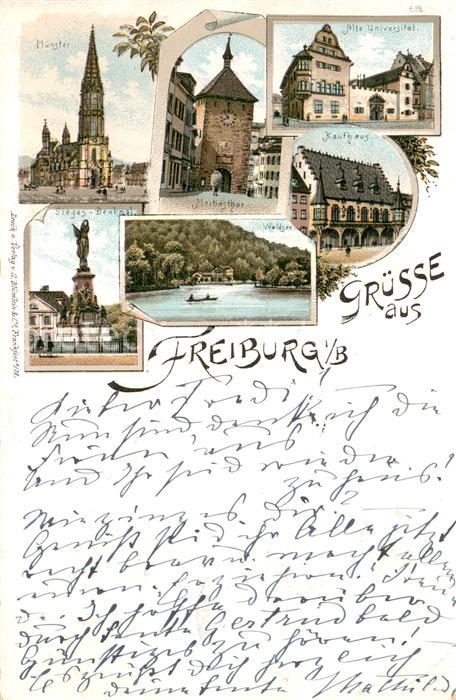 Freiburg Breisgau Sieges-Denkmal Muenster Kaufhaus Martinsthor Alte-Universitaet