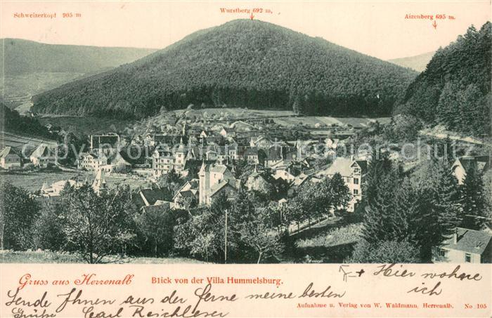 Herrenalb Bad Herrenalb Blick von der Villa Hummelsburg
