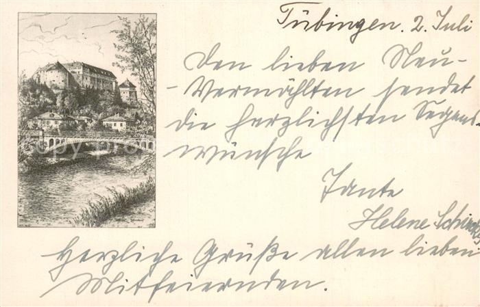 TueBINGEN BW Alleenbruecke mit Schloss