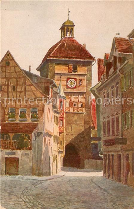 Esslingen Neckar Wolfs Tor Kuenstlerkarte