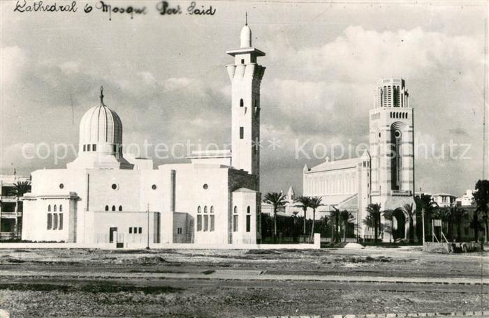 Port-Said Egypt Moschee und Kathedrale