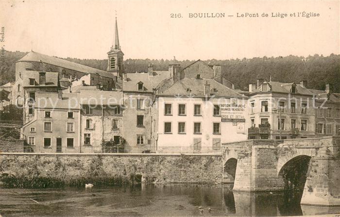 Bouillon  Wallonne Belgie Le Pont de Liege et l'Eglise