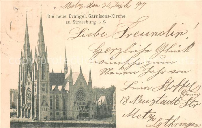 Strassburg Elsass Neue Ev Garnisons Kirche