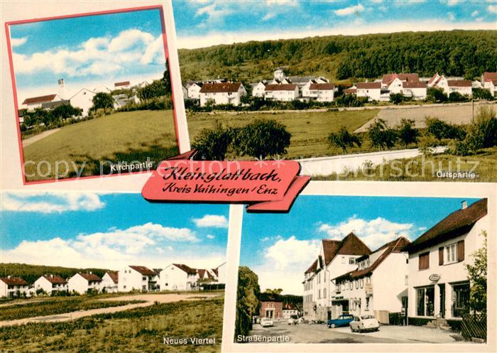 Kleinglattbach Ortsansichten Kirche Neues Viertel Strassenpartie