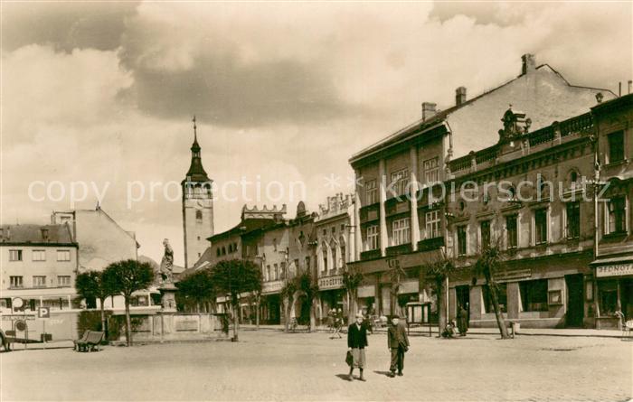 Lipnik nad Becvou CZ Marktplatz Brunnen Stadtzentrum Kirche