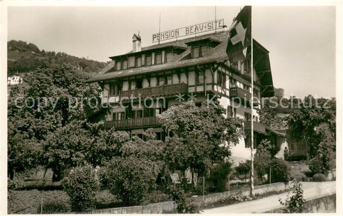 Corseaux VD Pension Beau Site Schweizer Flagge