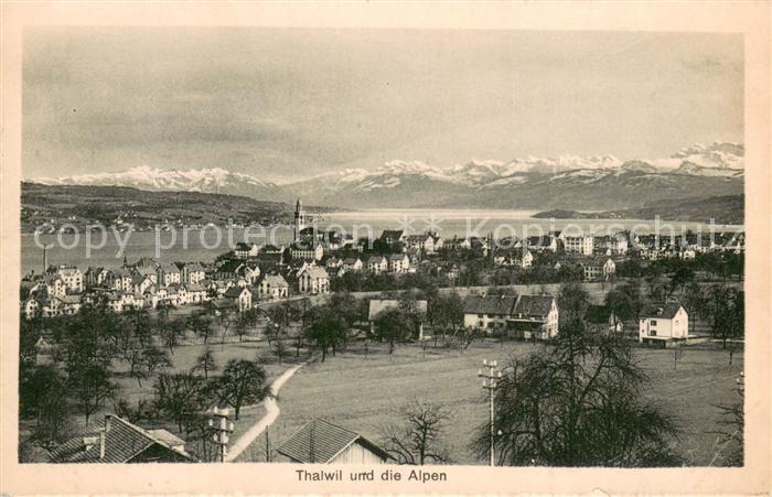 Thalwil ZH Panorama Zuerichsee Alpen
