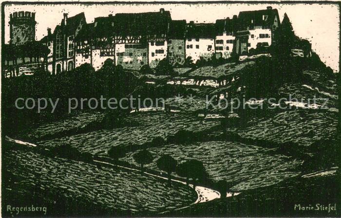 Regensberg Dielsdorf ZH Marie Stiefel Kuenstlerkarte