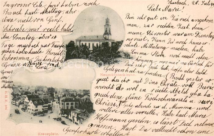 Zuerich ZH Neumuensterkirche Kreuzplatz